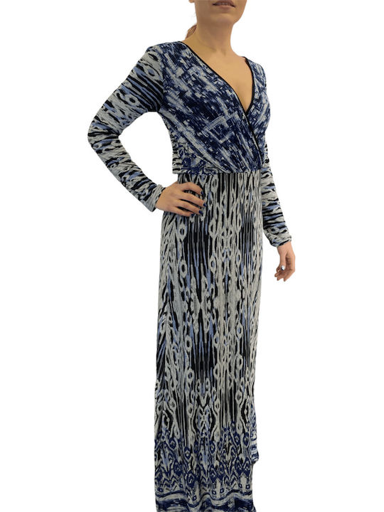 Maxi cropped printed dress Giorgio Ajutanti Blue