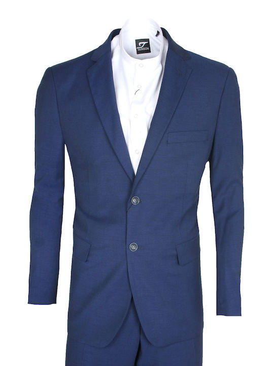 Stefansxxl Men's Suit Regular Fit Blue