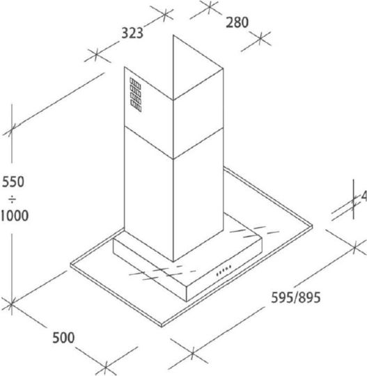 Candy Chimney Vent Hood 60cm Inox
