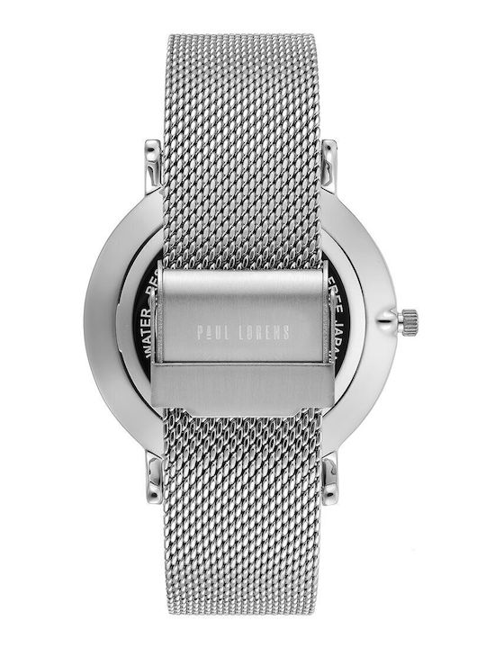 Paul Lorens Γυναικείο Ρολόι 40mm Μπαταρίας με Ασημί Μεταλλικό Μπρασελέ