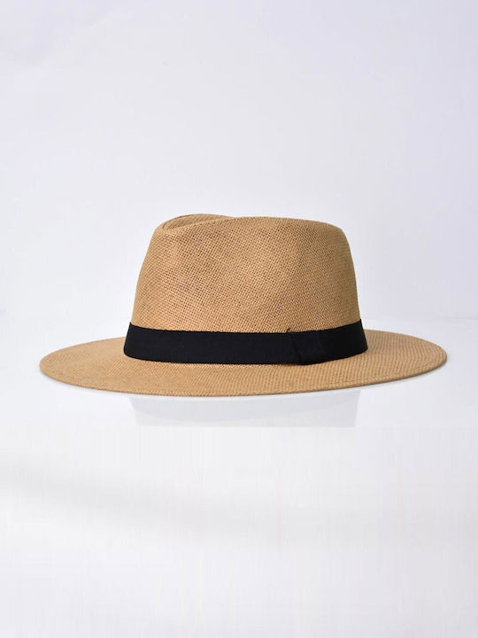 Hut mit schwarzem Band Beige 24747