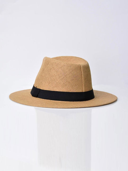 Hut mit schwarzem Band Beige 24747