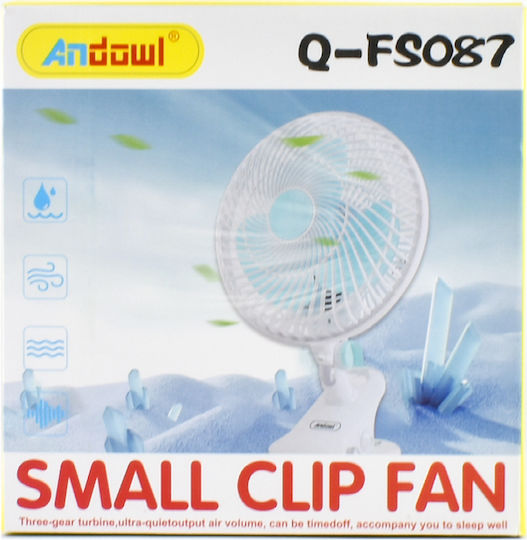Andowl Tischventilator 25W Lüfterdurchmesser 22cm Weiß