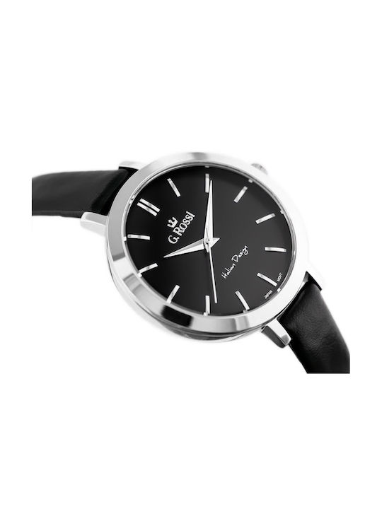 G.Rossi Women's Watch with Black Leather Strap