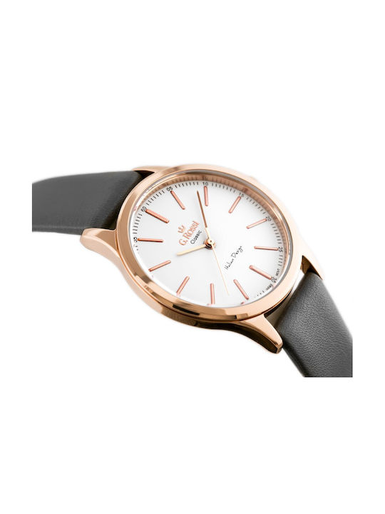G.Rossi Damen Uhr mit Weiß Lederarmband