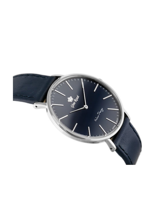 G.Rossi Damen Uhr mit Marineblau Lederarmband