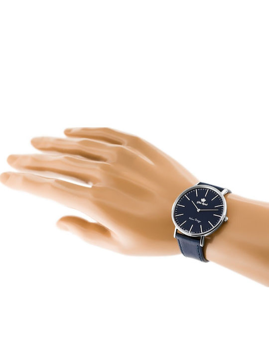 G.Rossi Damen Uhr mit Marineblau Lederarmband