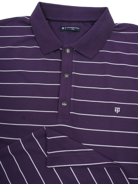 Tony Montana Men's Short Sleeve Blouse Polo Purple