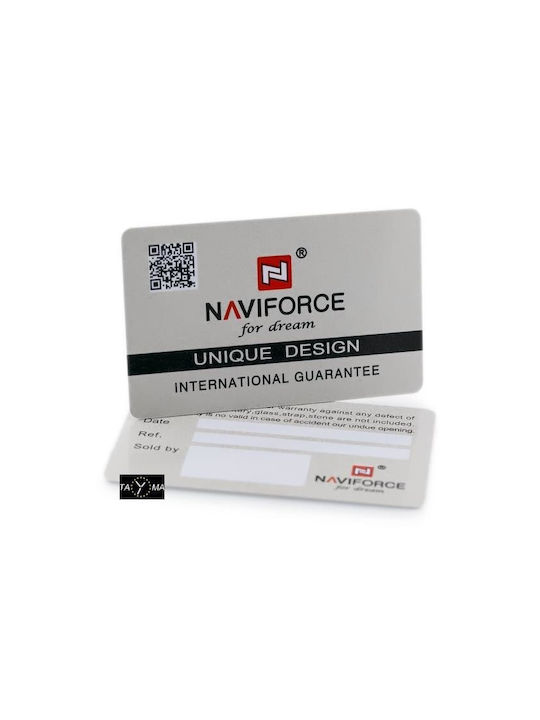 Naviforce Ceas Baterie cu Negru Brățară din piele NF