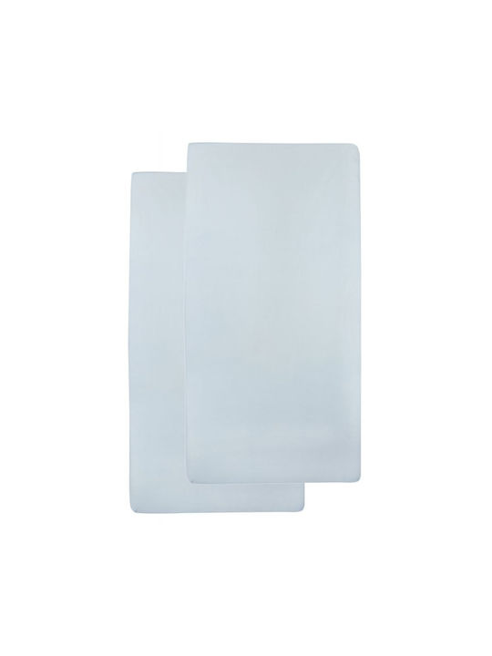 Meyco Baby Sheet Crib Cotton Fitted Light Blue Light Blue 60x120cm