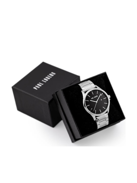 Paul Lorens Men's Watch 44mm Battery with Silver Stainless Steel Bracelet