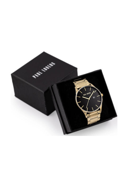 Paul Lorens Men's Watch 45mm Battery with Gold Stainless Steel Bracelet