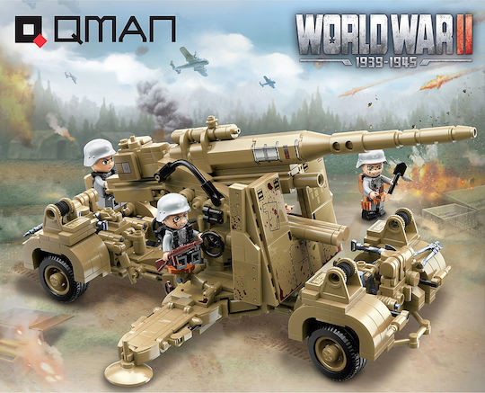 Qman Τουβλάκια German 88mm FlaK Gun για 6+ Ετών 829τμχ
