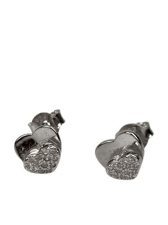 Earrings Silver 925 Double Heart