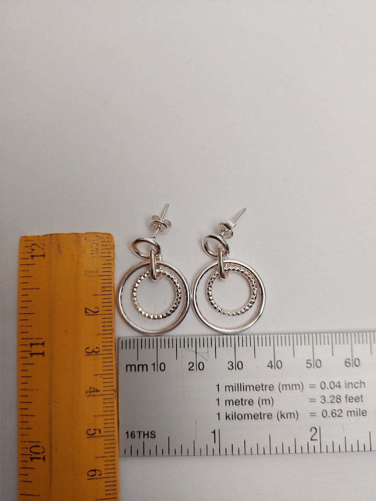 925 Silver Earrings Circle In Circle Jolie Silver 5.6g 2.5 Cm X 2 Cm