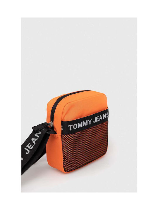 Tommy Hilfiger Fabric Shoulder / Crossbody Bag Color with Zipper & Adjustable Strap Orange