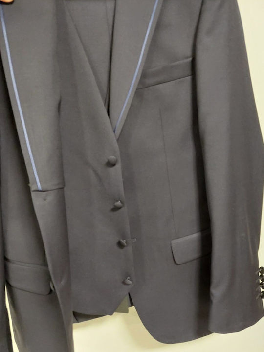 Costum Bărbați Cu vestă Blue