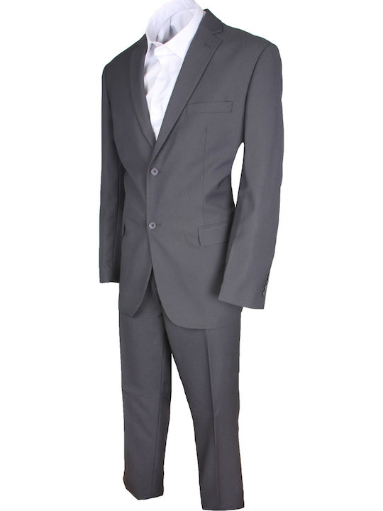 Winter Men's Groom's Suit with Regular Fit Grey