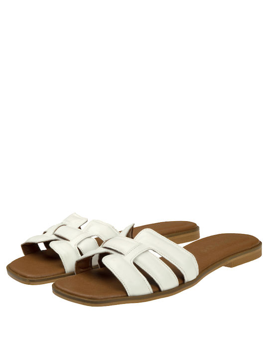 Carad Shoes Women's Flat Sandals in White Color