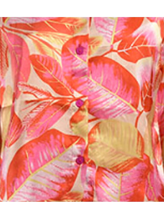 Blaue S/2 Hemdhose Pink Rot Gelb Blätter Einheitsgröße Polycotton