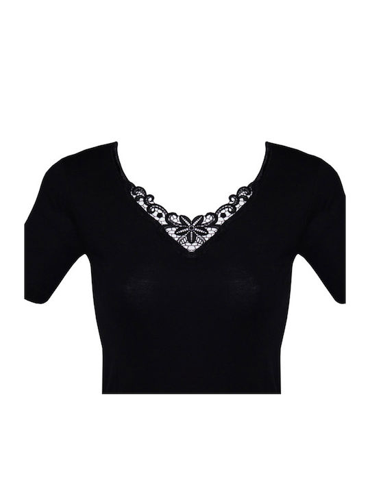 Women's Short Sleeve Cotton T-Shirt Black