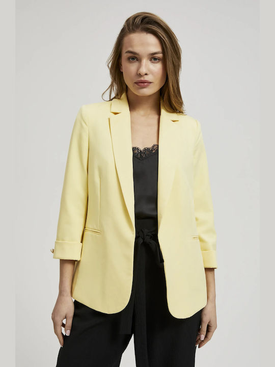 Moodo Lung Blazer pentru femei Sacou Yellow