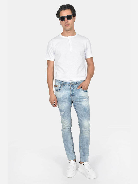 Herren Jeanshosen Elastisches Slim Anwendung Hellblau