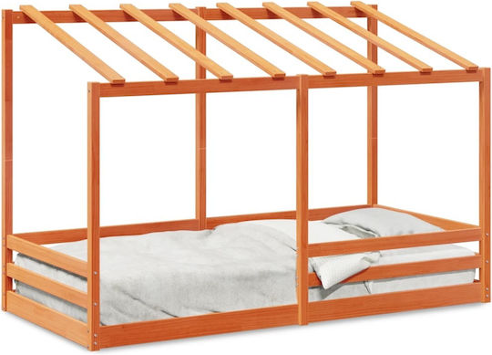Kinderbett Einzeln Braun für Matratze 100x200cm