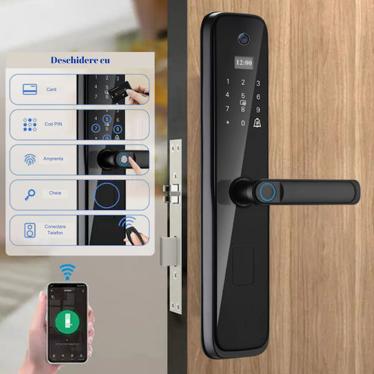 Electronic Lock in color Black with Connectivity Wi-Fi