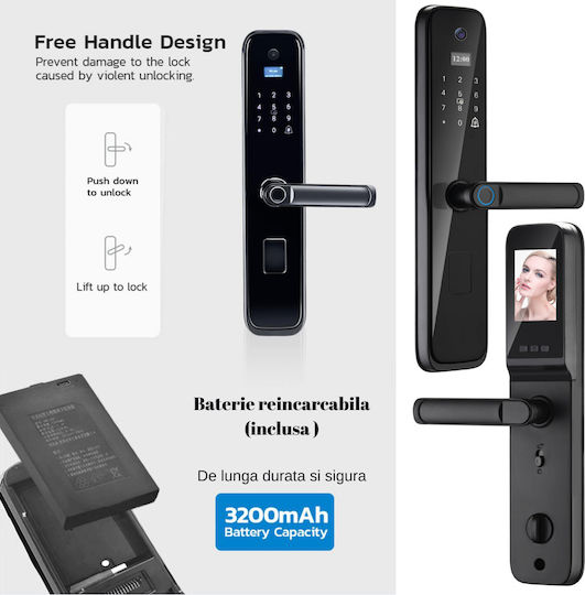 Electronic Lock in color Black with Connectivity Wi-Fi