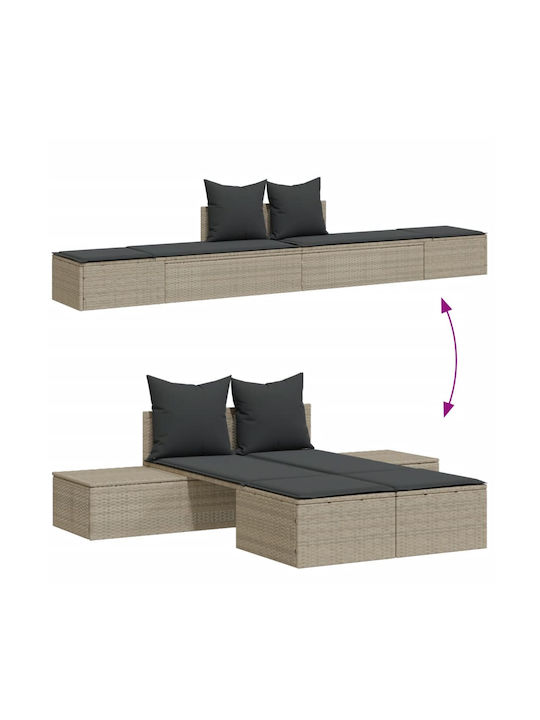 Ξαπλώστρα Διπλή Rattan με Μαξιλάρι 104x162εκ. Ξαπλώστρα Διπλή Rattan με Μαξιλάρι 104x162εκ.