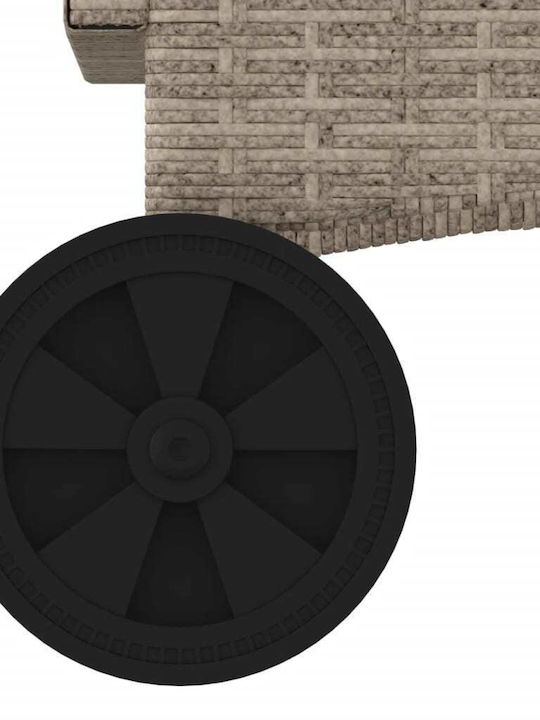 Ξαπλώστρα Rattan με Μαξιλάρι Γκρι 2τμχ 61x161x87εκ.