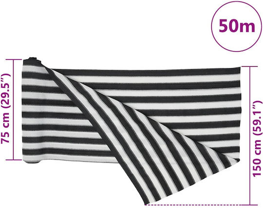 vidaXL Shade Net Gray in Roll 1.5x50m 75gr/m²