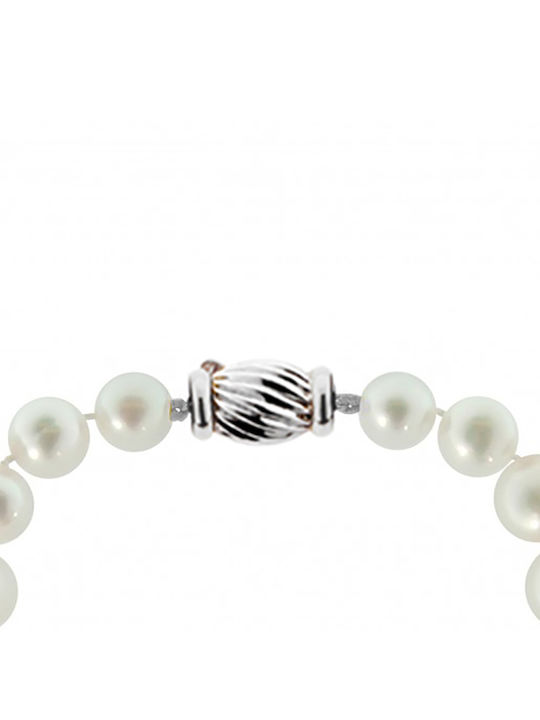 Margaritari Bracelet Set made of White Gold 14K with Pearls