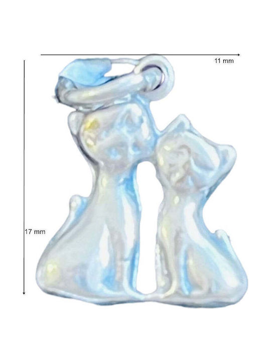925 Silver Pendant Jolie Silver Cat Model 17 X 11 Mm 0.9 G