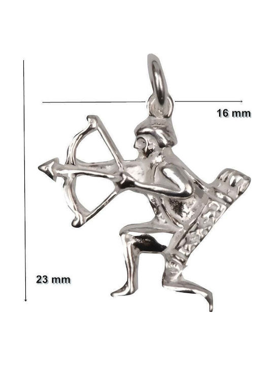 925 Silver Pendant Jolie Silver Sagittarius Zodiac 23 X 16 Mm 1.1 G