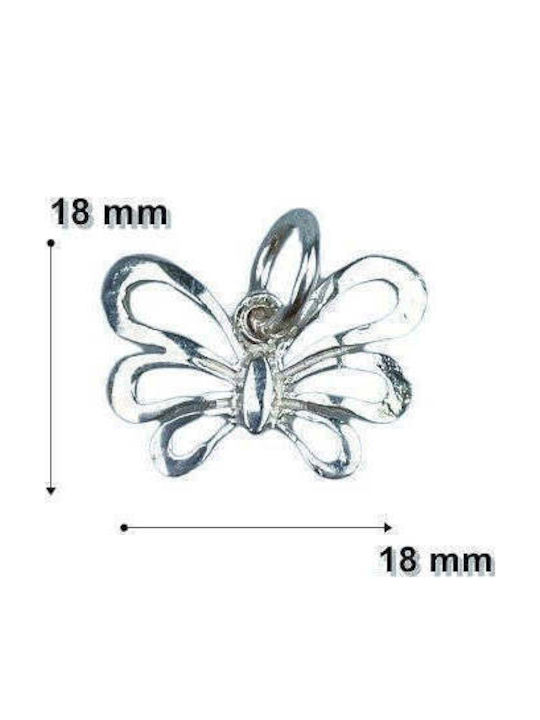 Pandantiv din argint 925 model fluture argintiu Jolie 18 x 18 mm 0.9 g