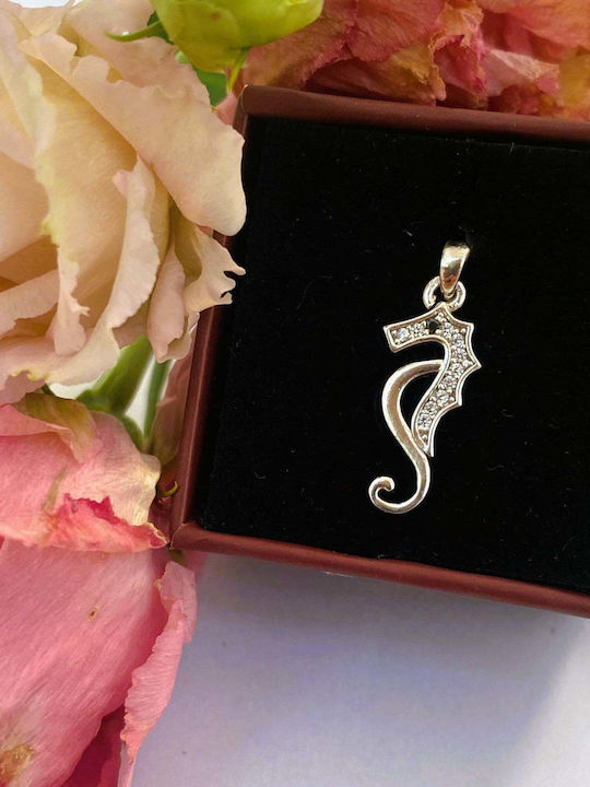 925 Silver Pendant Seahorse Design Jolie Silver 0.8 G 20x9 Mm