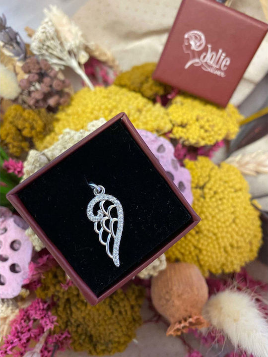 Pendant Jolie Silver Sterling Silver 925 Wing Stones Design 1.1 G 25x10 Mm