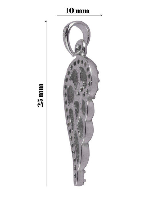 Pendant Jolie Silver Sterling Silver 925 Wing Stones Design 1.1 G 25x10 Mm