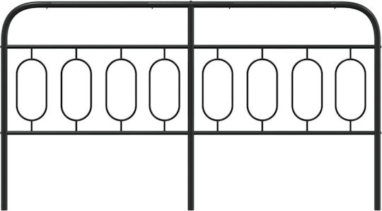 vidaXL Metal Bed Headboard Black 187x100cm