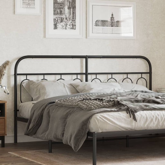 vidaXL Metal Bed Headboard Black 187x100cm