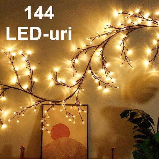 144 Lămpițe LED 2m. Alb cald USB tip Șir 1buc
