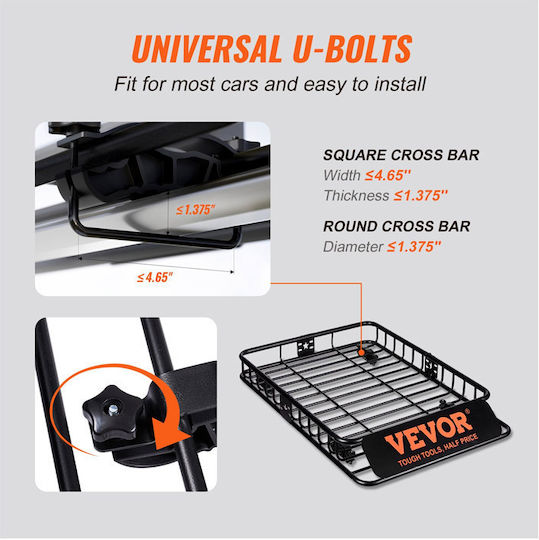 Vevor Auto-Dachträger Metallisch 130.5x91.5cm Universell