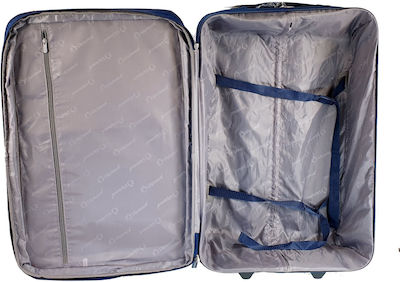 Diplomat ZC3002 Medium Travel Suitcase Fabric Blue with 2 Wheels Height 64cm