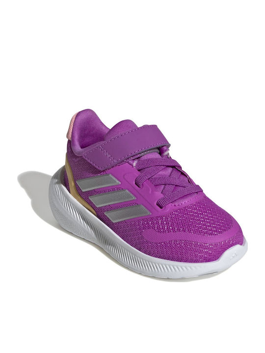 Runfalcon 5 Runfalcon 5 Kids Sports Shoes Running with Hoop & Loop Closure Purple Burst / Silver Metallic / Semi Spark