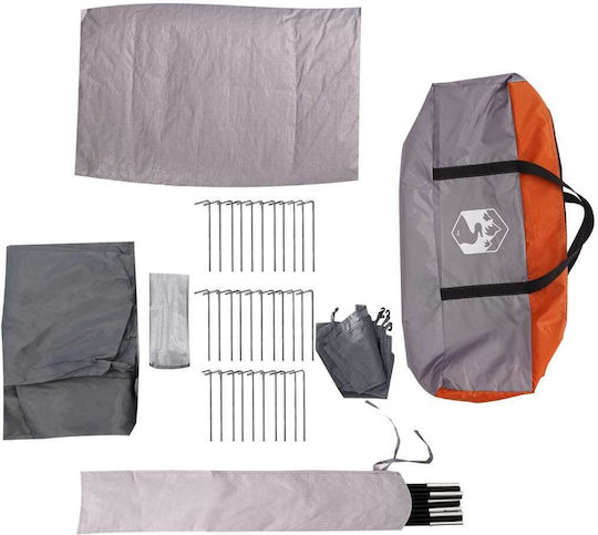 vidaXL Camping Tent Igloo Gray for 1 Person 244x122x91cm