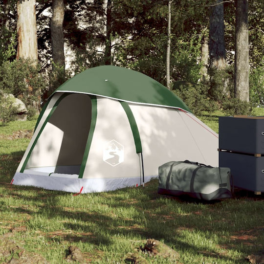 vidaXL Camping Tent Igloo Green for 1 Person 244x122x91cm