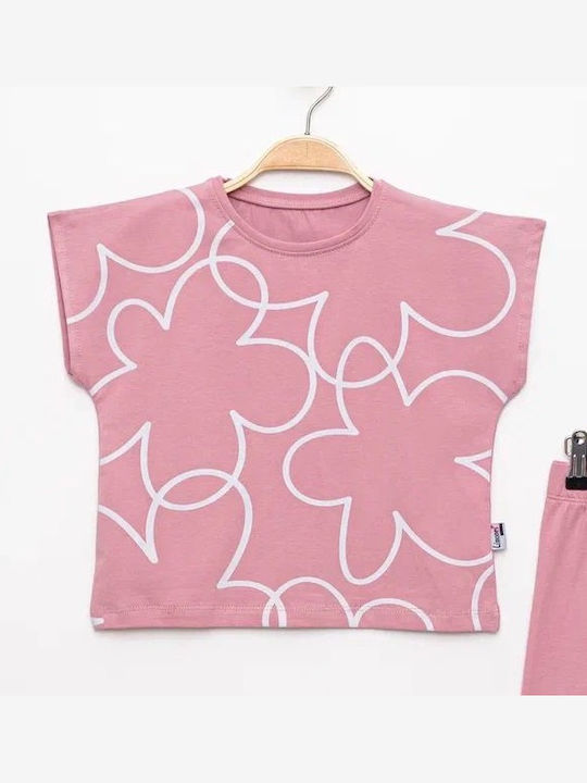 Trendy Shop Kinder Set mit Leggings Sommer 2Stück Rosa