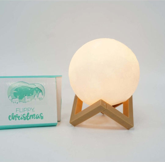 Διακοσμητικό Φωτιστικό LED Θερμό Λευκό Moon Light 10x10εκ.